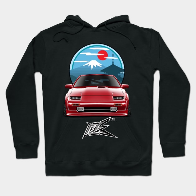 nissan 300zx low red Hoodie by naquash